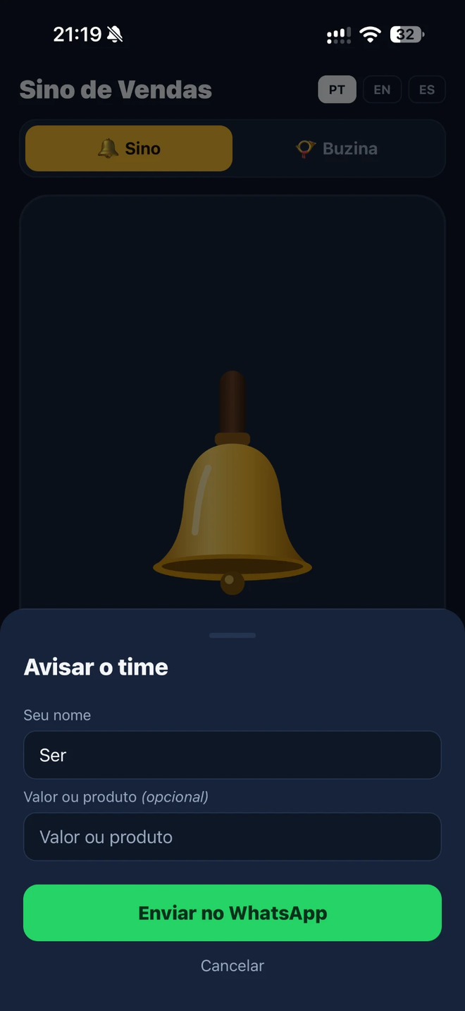 Tela 3 do app Sino de Vendas